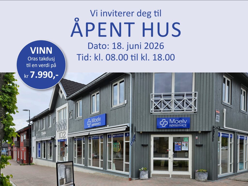 Åpent hus hos Moelv Rørservice torsdag 18. juni – velkommen til en hyggelig kveld med fagfolkene våre.